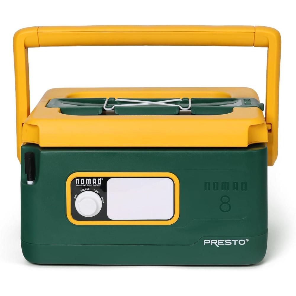 imagePresto 06019 8Quart Nomad Traveling Slow Cooker Locking Lid Dry Erase Board GreenGoldGreenGold