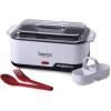 Presto 04634 Bento Electric Cooker – Compact Dual Compartment Cooker for Ramen, Eggs, Veggies and More, Perfect for Dorm Rooms, Includes Spoon/Fork(Compact)