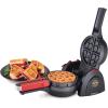 Presto Belgian Waffle Bowl Maker (03500) and Presto Stuffler Stuffed Waffle Maker (03512), Black