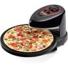 Presto 03434 Pizzaz Plus Rotating Oven – 12-Inch, Countertop Pizza Oven, Nonstick Tray, Top and Bottom Heating Elements, Easy to Clean, Green/Gold(Black)
