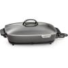 Presto 06858 16-Inch Slimline Electric Skillet with Glass Cover – Nonstick, Adjustable Temperature, Black